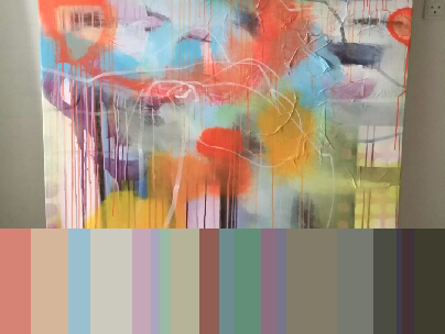 Se eksempel fra app. Jeg har taget et billede af mit maleri og app'en viser mig hvilke farver der findes deri - det gør det meget nemmere at vælge hvilken farve jeg kan gå videre med. F.eks. hvis det skal gøres lysere eller mørkere
